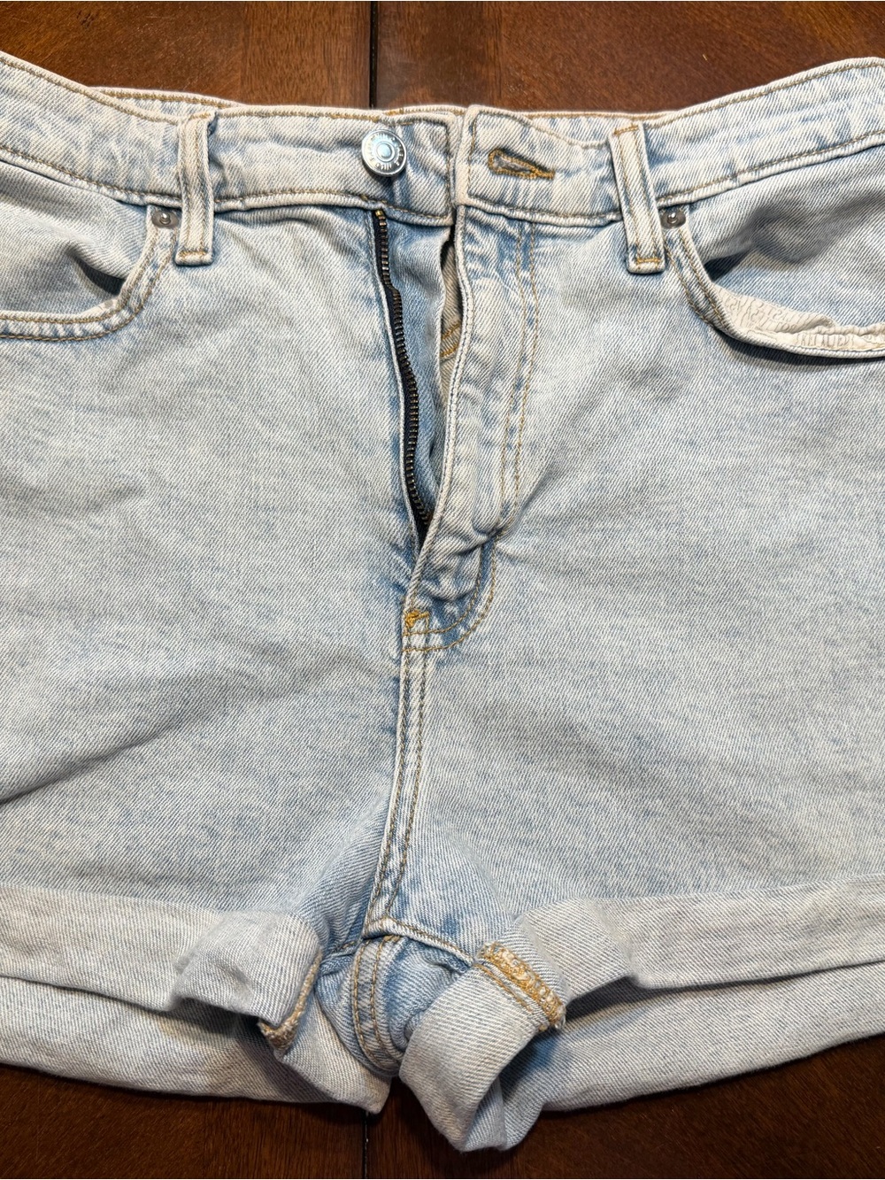 wild fable Light Wash Rolled Hem Denim Shorts